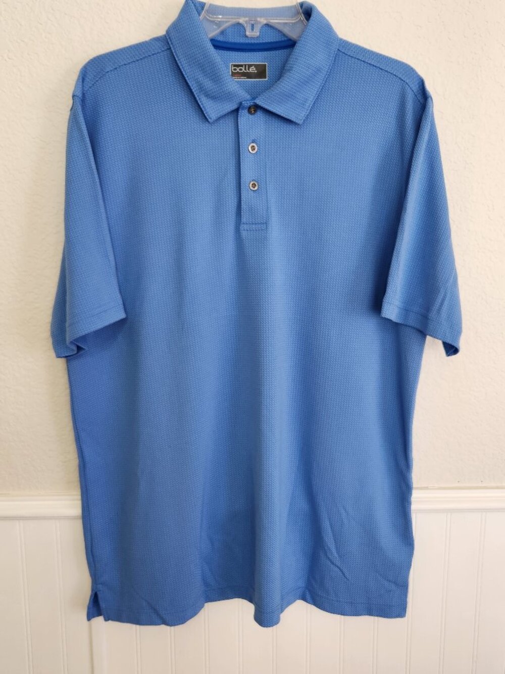 Bollé Men's Performance Blue Polo Golf Shirt-Large